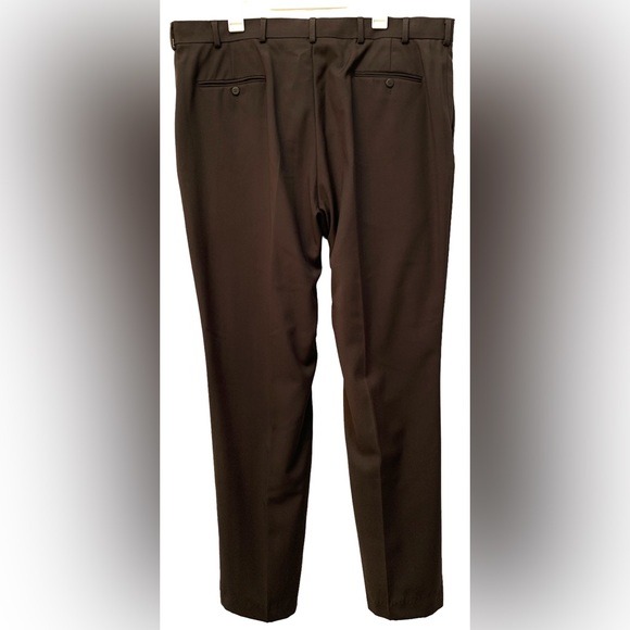 Stafford Performance Pants Men's 42x32 Mocha Brown Flat Front Classic Fit Casual - Picture 5 of 8